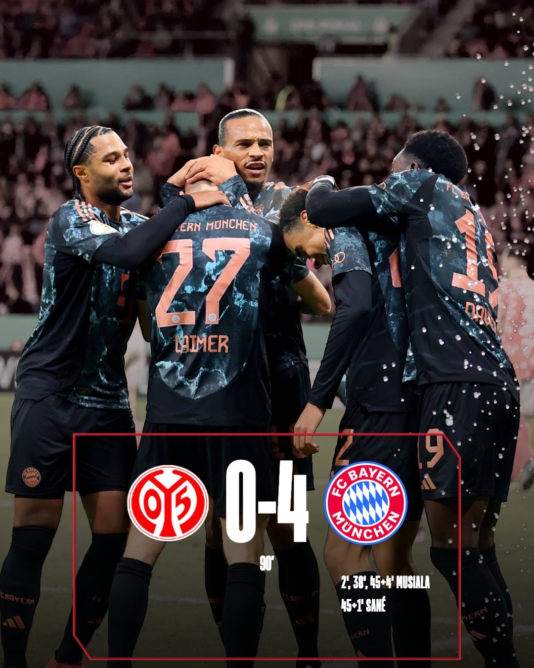 德国力克AC米兰，萨内完成帽子戏法的简单介绍